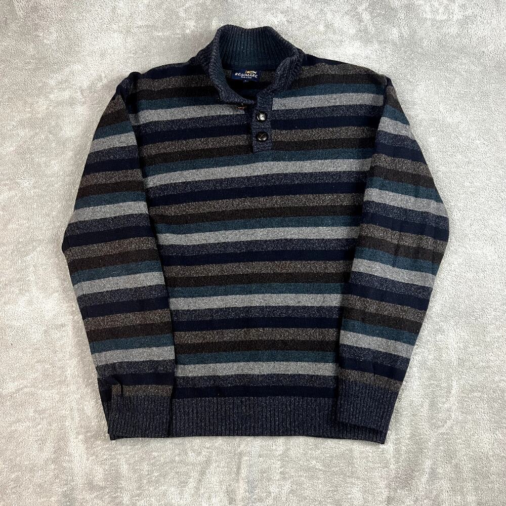 Vintage Redelmare Sweater Mens L Knit Striped Made in Italy Wool Cashmere Angora